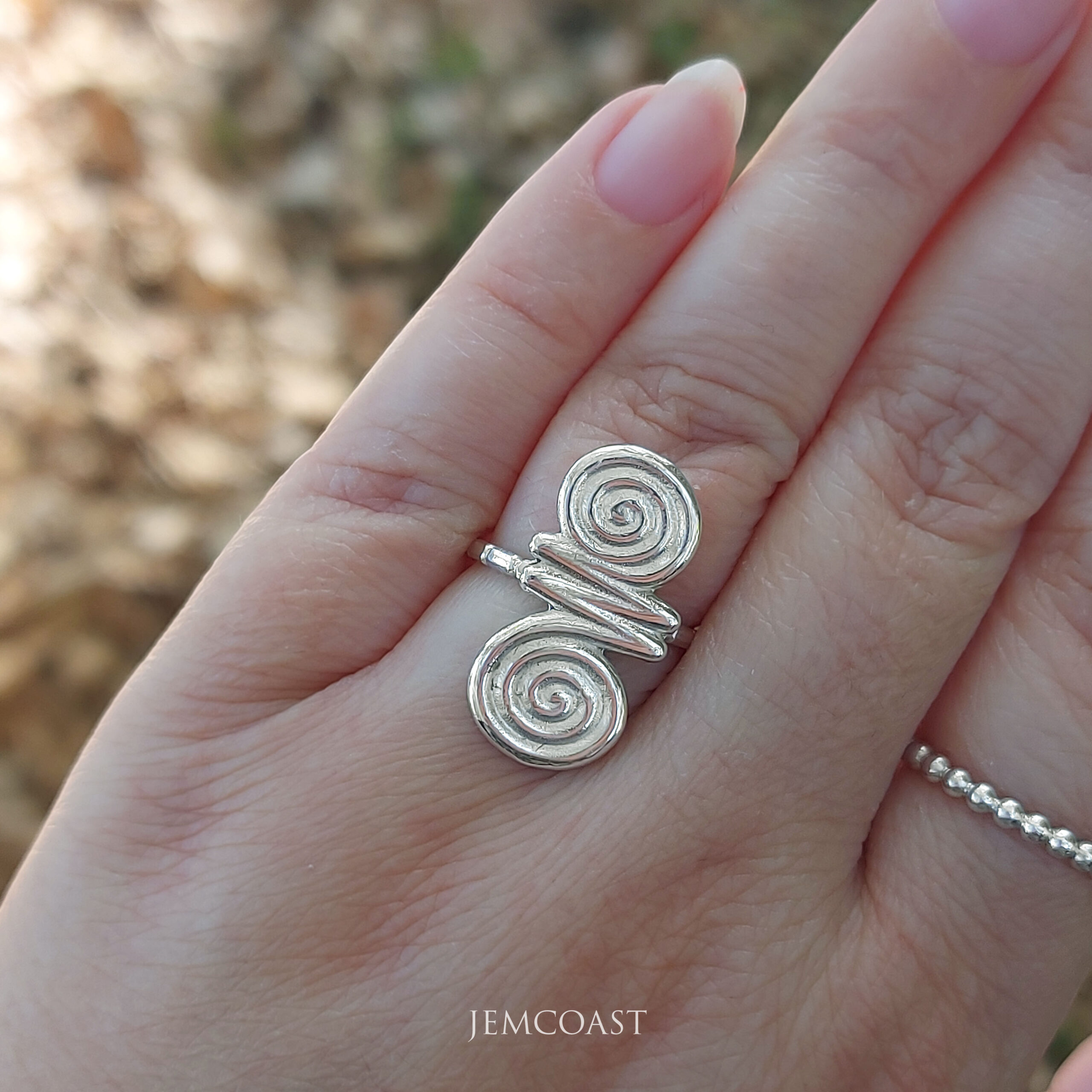 925 sterling silver spiral ring for women