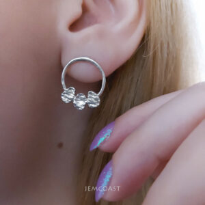 Dainty & Delicate Open Circle Earrings made of 925 Sterling Silver in Medium size