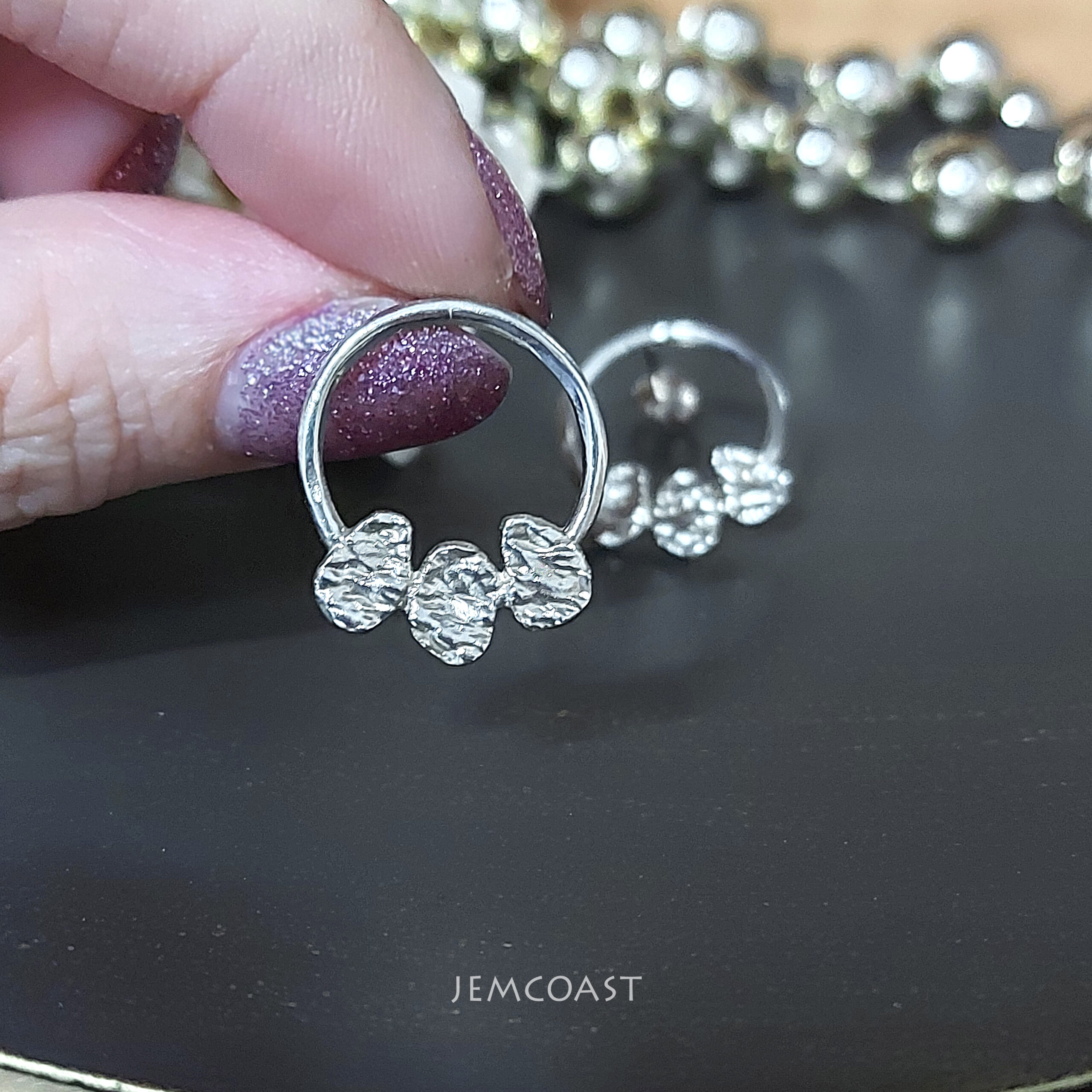 Dainty & Delicate Open Circle Earrings made of 925 Sterling Silver in Medium size