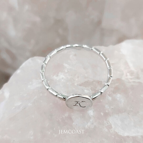 LETTER INITIAL RING. Dainty minimalist monogram ring.