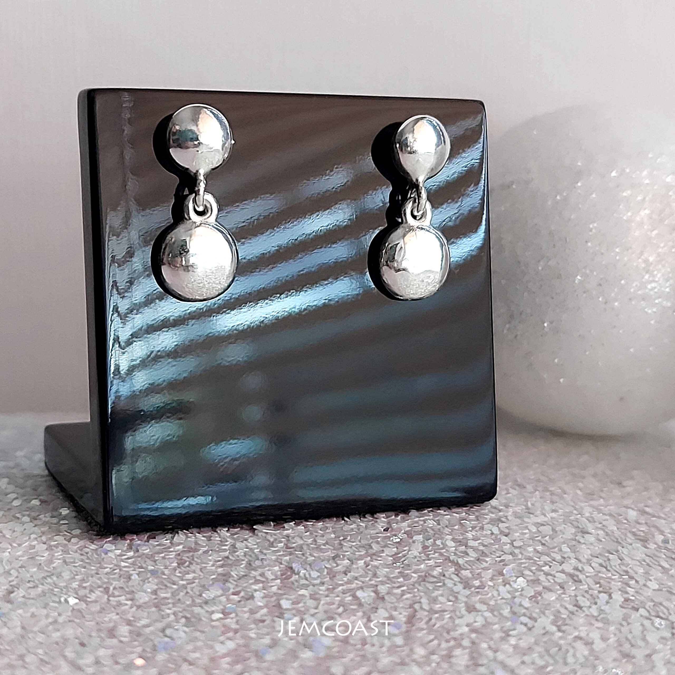 LUSTRUS Minimalist Drop Earrings Sterling Silver