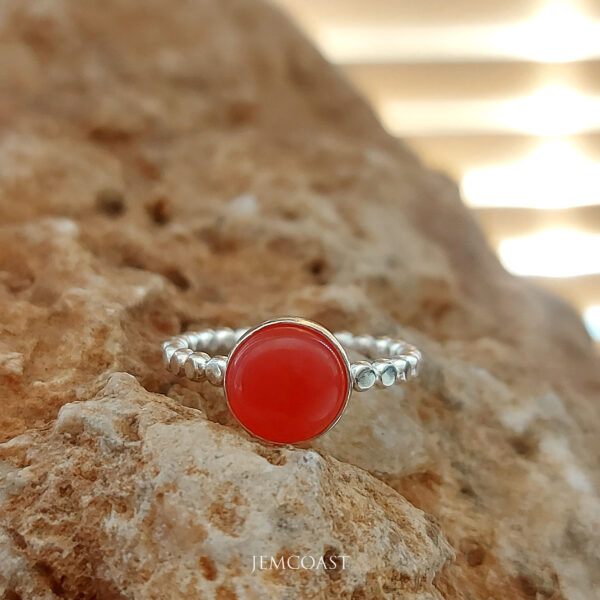 Red Jade Rigs BEADED RED JADE RING - JEMCOAST